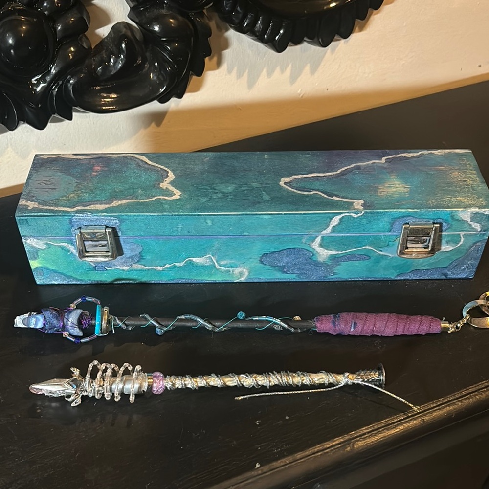 2 Mystical Wands with Decorative Box